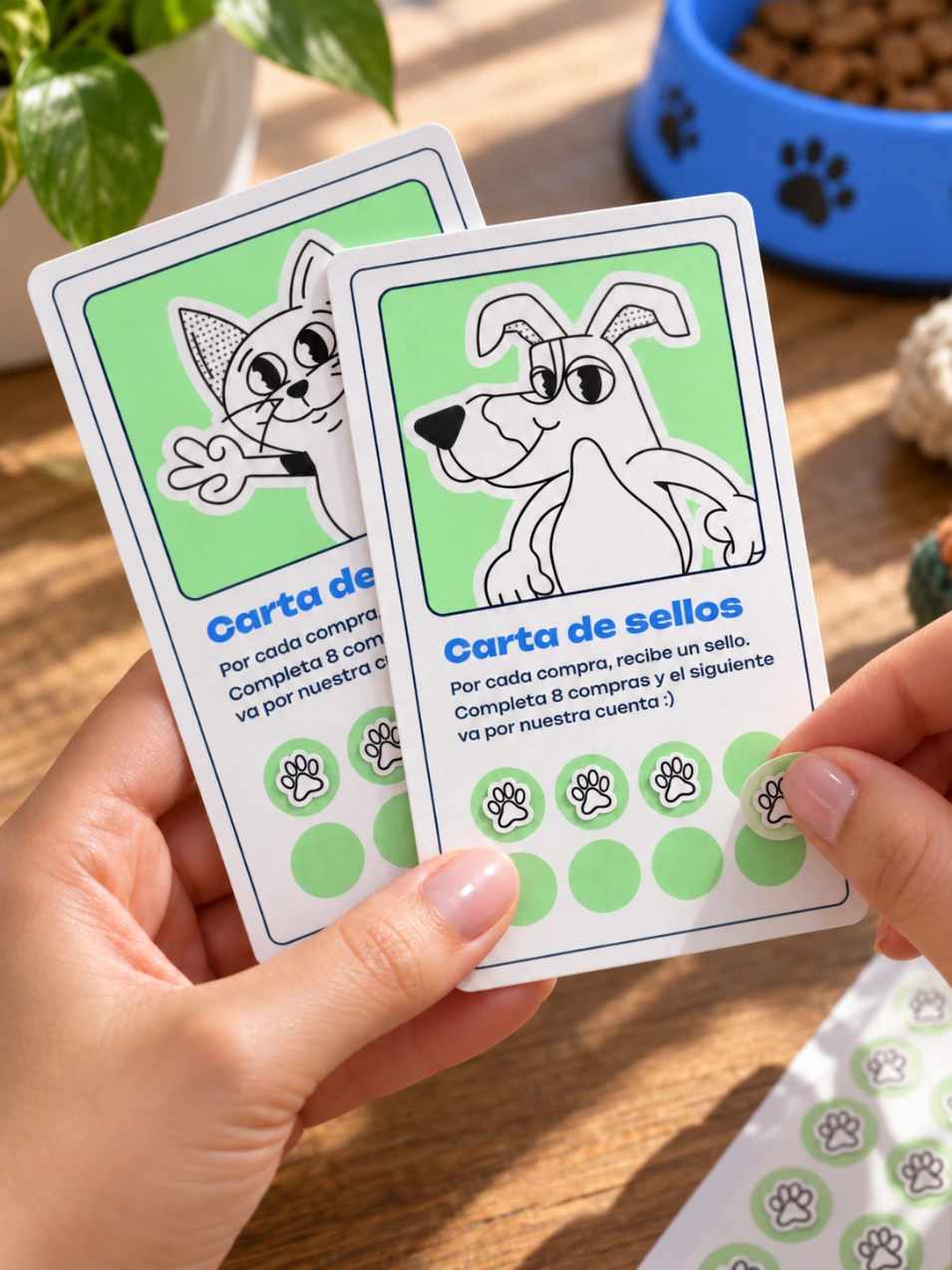 Diseño de la carta de sellos de LadrandoConGatos