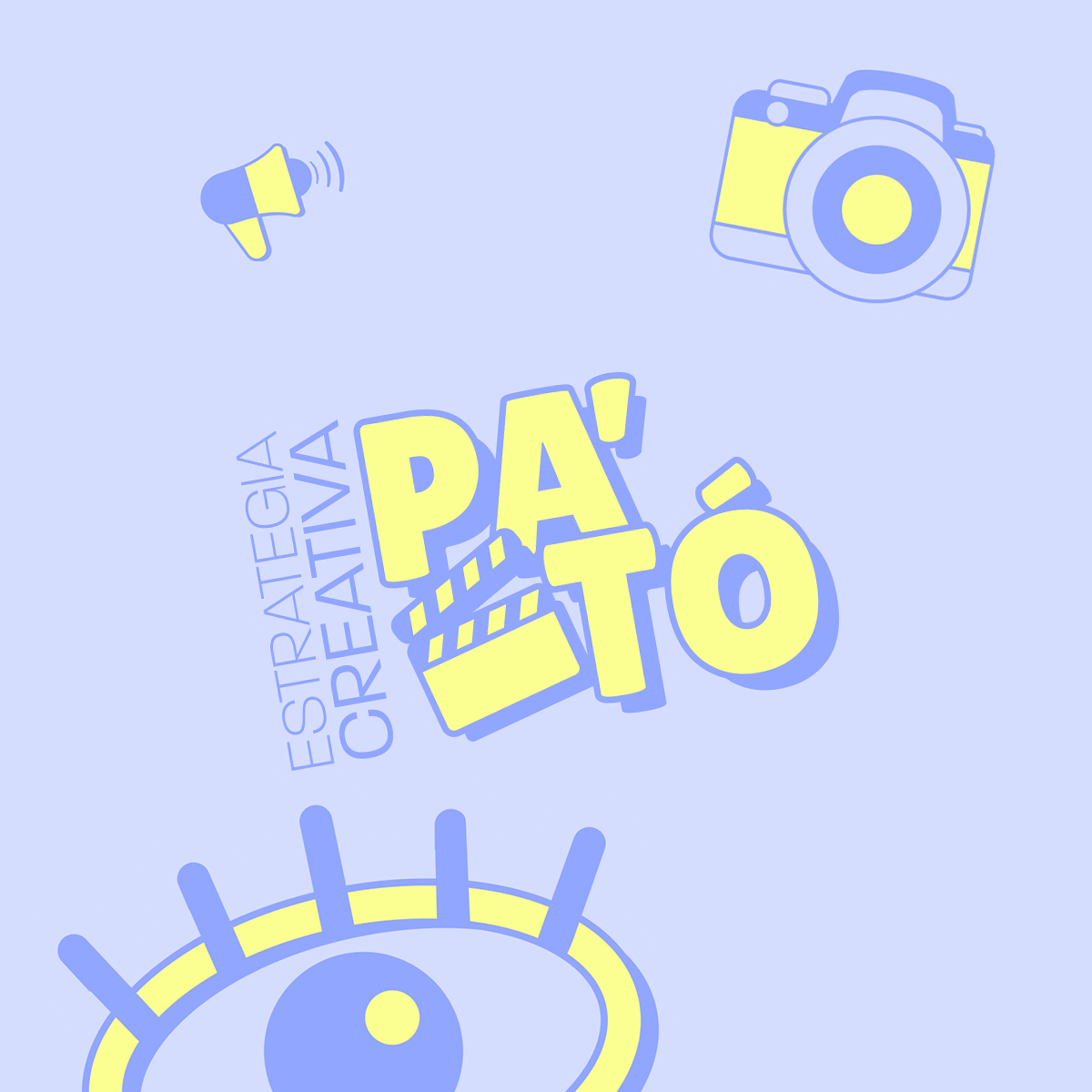 Proceso de diseño del logotipo de PA'TÓ: bocetos de la claqueta dentro del nombre